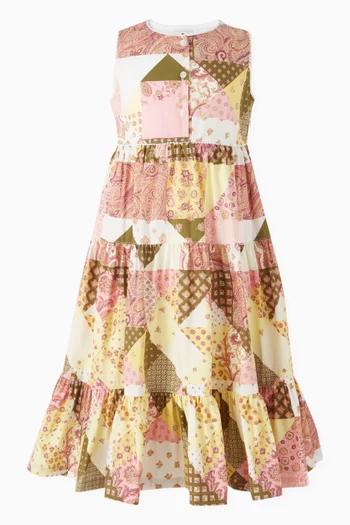 Flared Midi Dress in Cotton