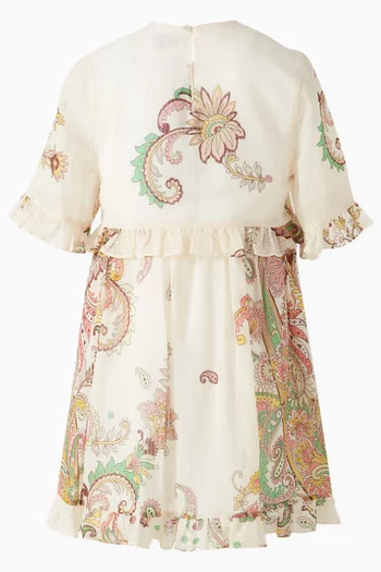 Paisley-print Dress in Cotton-silk