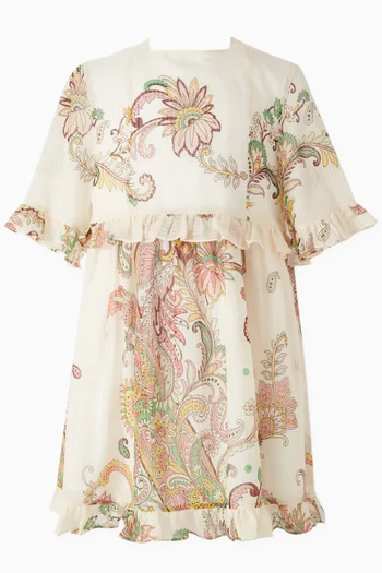 Paisley-print Dress in Cotton-silk