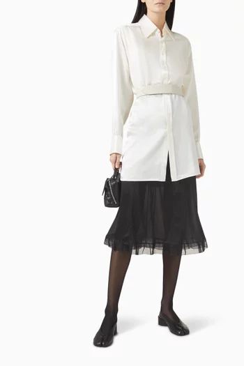 Semi-sheer Knee-length Skirt