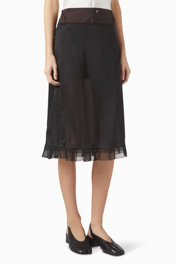 Semi-sheer Knee-length Skirt