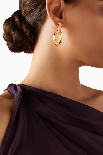 Crystal Drop Earrings in Gold-tone Brass