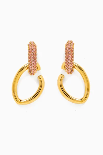 Crystal Drop Earrings in Gold-tone Brass