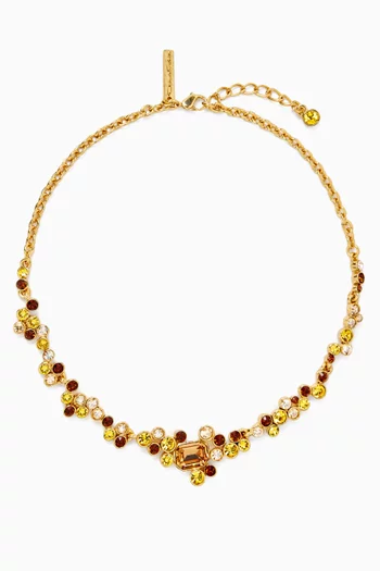 Scramble Crystal Necklace in Gold-tone Brass