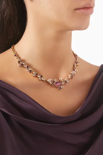 Scramble Crystal Necklace in Rose gold-tone Brass