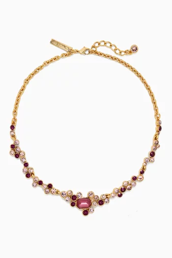 Scramble Crystal Necklace in Rose gold-tone Brass