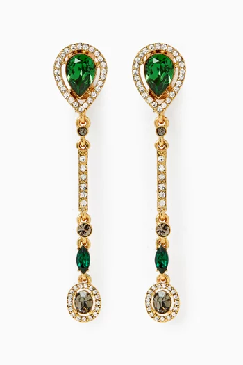 Teardrop Strand Clip-on Earrings in Gold-tone Metal