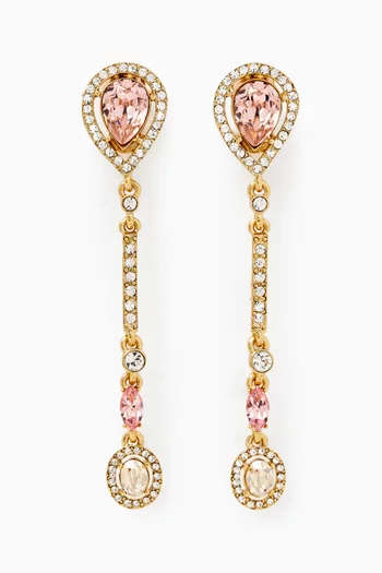 Teardrop Strand Clip-on Earrings in Gold-tone Metal