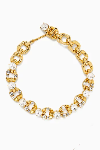 Scramble Crystal Necklace in Gold-tone Brass