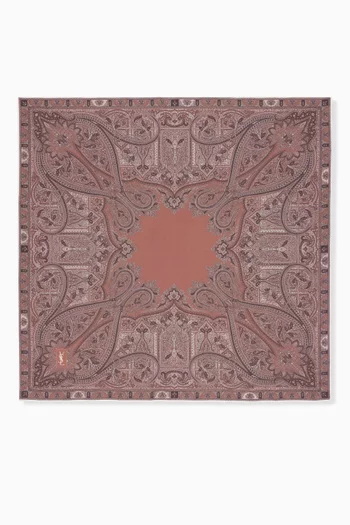 Paisley Square Scarf in Silk-twill