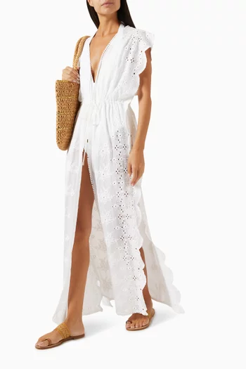 Talitha Embroidered Kaftan in Cotton