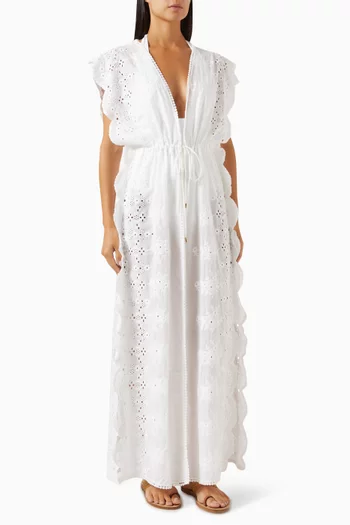 Talitha Embroidered Kaftan in Cotton