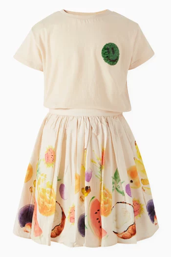 Bonnie Fruit-print Skirt in Organic Cotton
