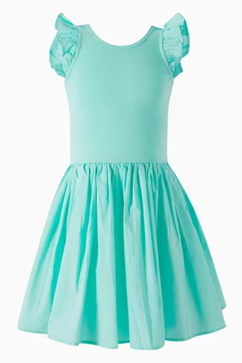 Cloudia Flared Midi Dress in Organic Cotton