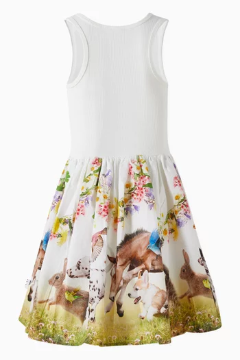 Cassandra Animal-print Dress in Organic Cotton