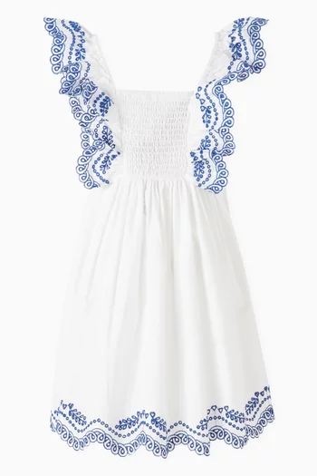 Clementine Broderie Anglaise Dress in Organic Cotton-poplin