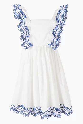 Clementine Broderie Anglaise Dress in Organic Cotton-poplin