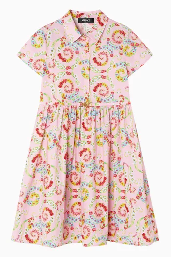 Barocco-print Dress in Poplin