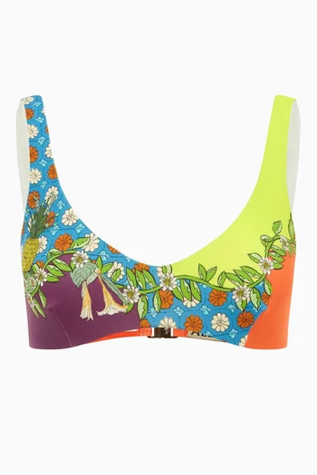 Tiger Scoop-neck Bikini Top