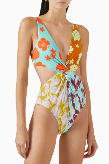 Poppy Twist Front One-piece Swimsuit