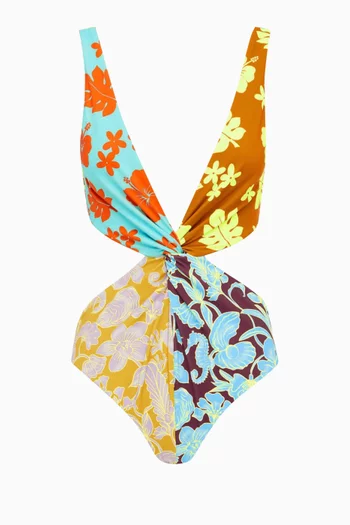 Poppy Twist Front One-piece Swimsuit