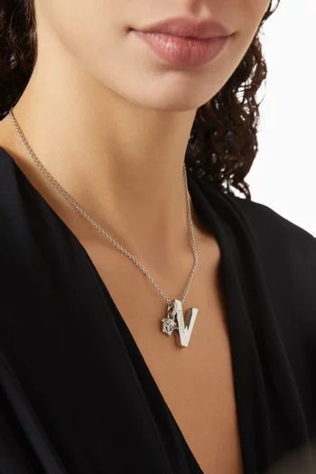 V2025 Medusa Chain Necklace in Silver-tone Brass