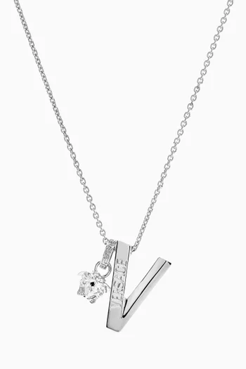 V2025 Medusa Chain Necklace in Silver-tone Brass