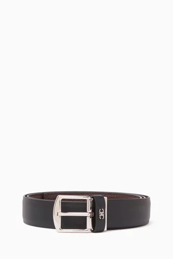 Gancini Appliqué Reversible Belt in Calfskin