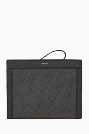 حقيبة بحروف شعار الماركة قنب مغلف وجلد