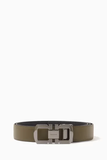 Gancini Reversible Belt in Leather