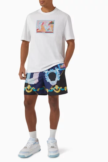 Gallery-print Swim Shorts in Nylon