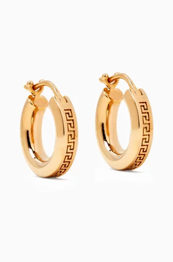 Greca Hoop Earrings in Gold-tone Brass