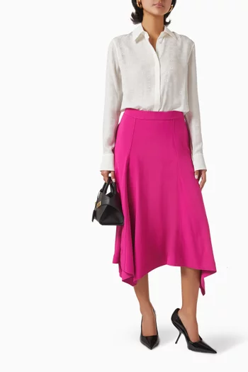 Handkerchief Midi Skirt in Stretch Cady