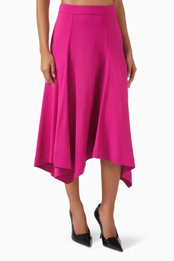 Handkerchief Midi Skirt in Stretch Cady