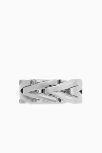 V Link Ring in Gold-tone Metal