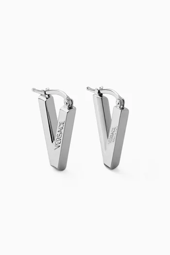 V Chain Earrings in Metal