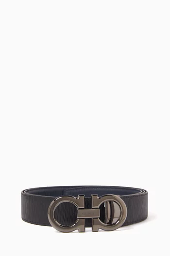 Gancini Buckle Reversible Belt in Calfskin