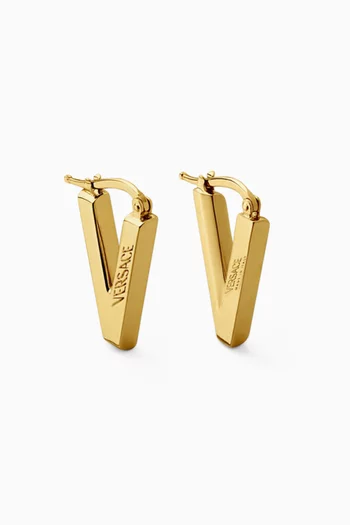 V Chain Earrings in Metal