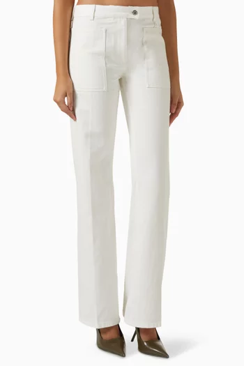 Straight-leg Pants in Cotton