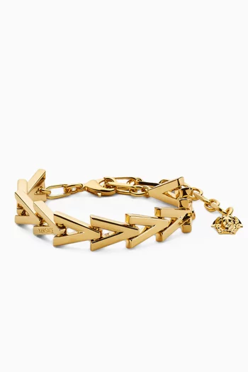 Medusa Charm Bracelet in Gold-tone Brass