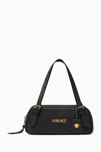 Versace Tag Bowling Bag in Nappa Leather