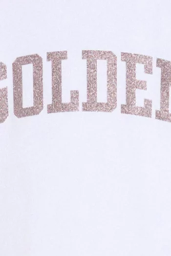 تي شيرت بطبعة كلمة Golden قطن جيرسيه