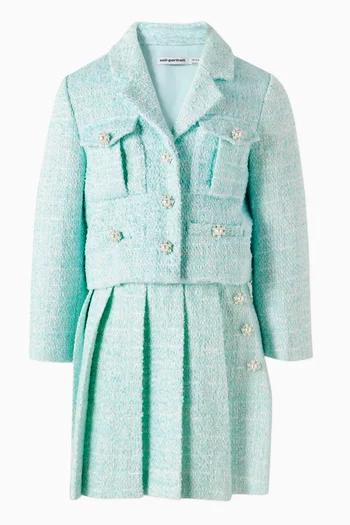 Pleated Boucle Skirt