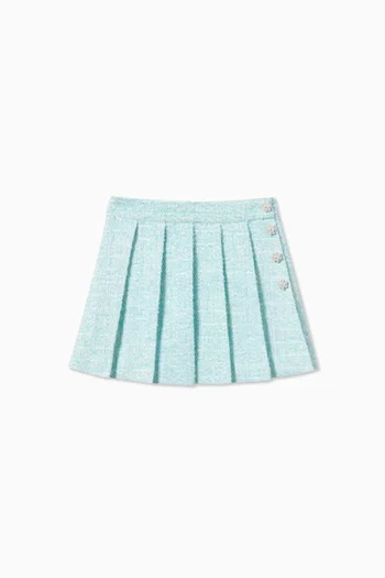 Pleated Boucle Skirt