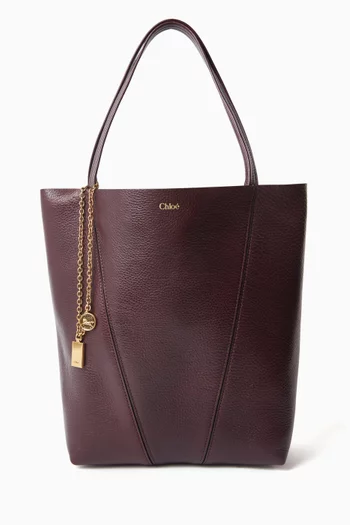 Medium Spin Tote Bag in Grained Leather