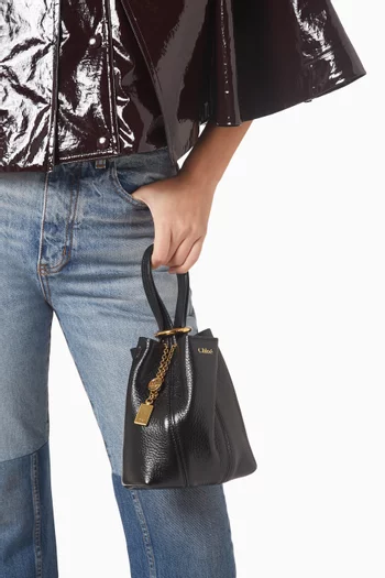 Small Spin Tote Bag in Grained Leather