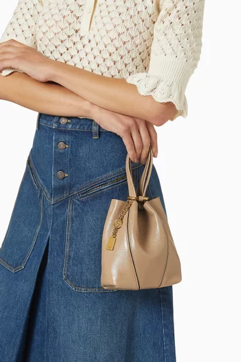 Small Spin Tote Bag in Grained Leather
