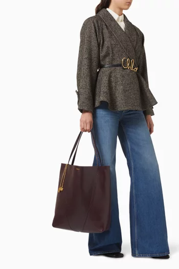 Large Spin Tote Bag in Grained Leather