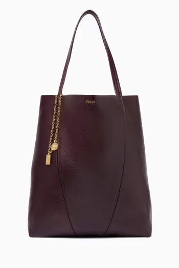 Large Spin Tote Bag in Grained Leather