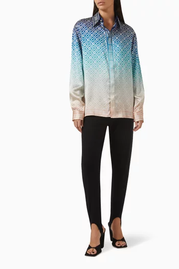 قميص كلاسيكي بلون متدرج حرير